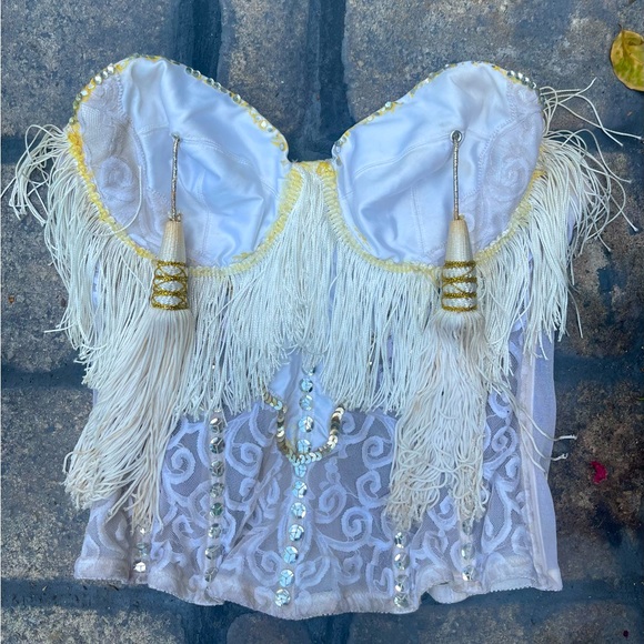 Vintage corset top with curtain and sequin details size L - Picture 7 of 7